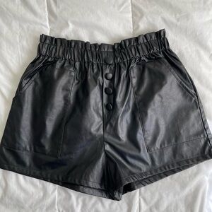 Black Leather Shorts